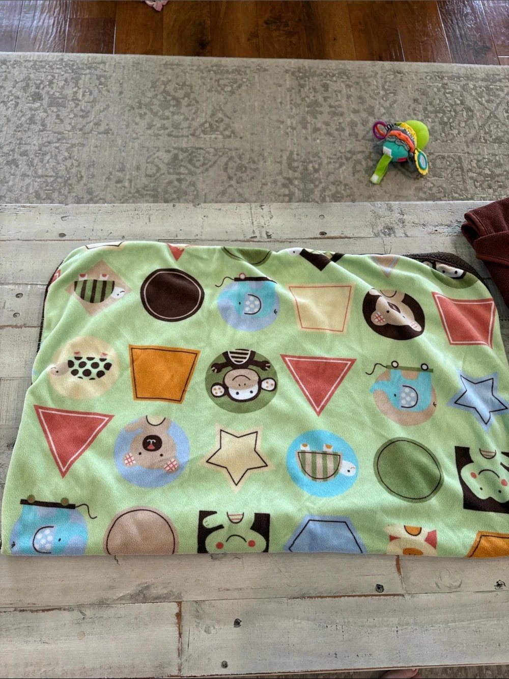 Circo Brown & Green Sherpa Baby Blanket and Monkey Hooded Baby Bath Towel